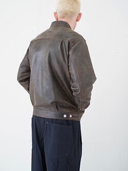 YOKE 男士 Cracked Leather Trucker Jacket 圖片7