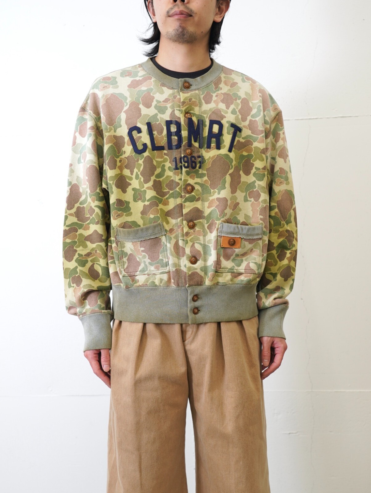 KHOKI MENS Camo Sweat Cardigan IMAGE2