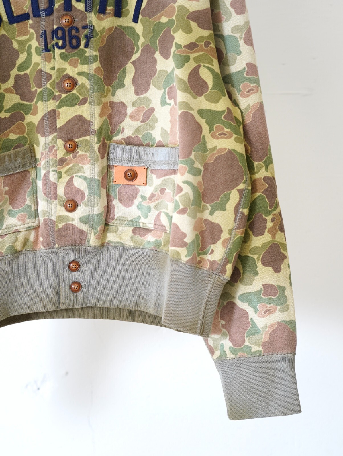 KHOKI MENS Camo Sweat Cardigan IMAGE10