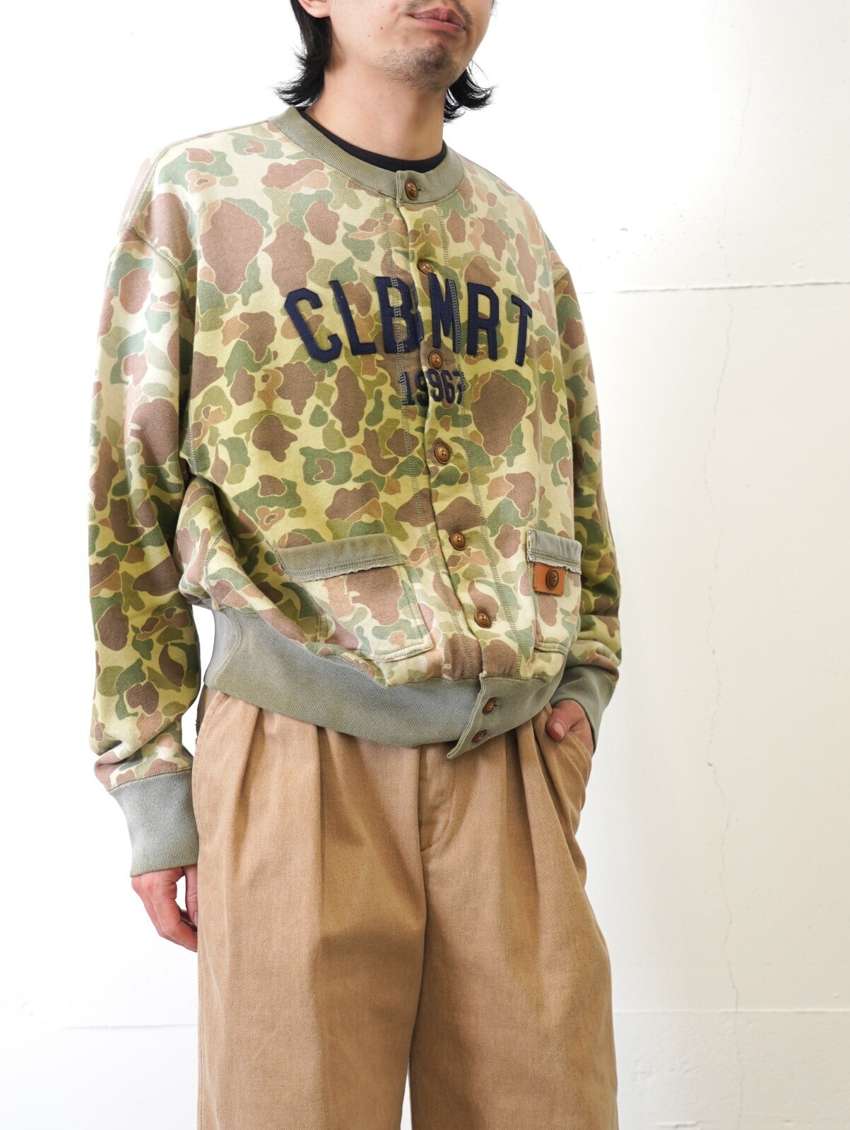 KHOKI MENS Camo Sweat Cardigan IMAGE5