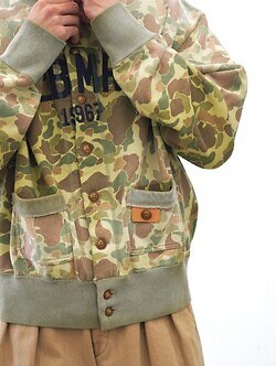 KHOKI MENS Camo Sweat Cardigan IMAGE6