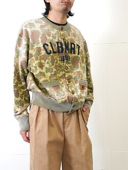 KHOKI MENS Camo Sweat Cardigan IMAGE5