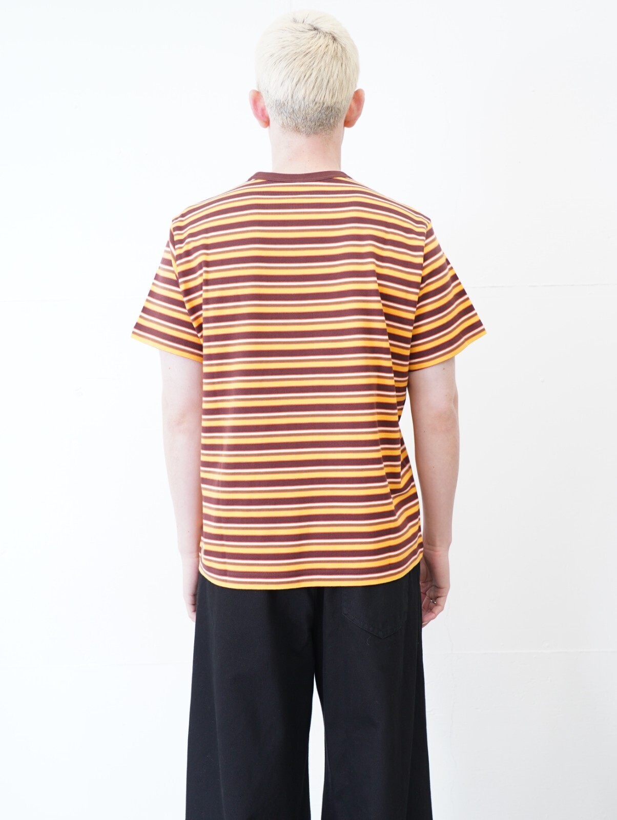 KHOKI MENS Hand-Embroidered Stripe T-Shirt IMAGE3