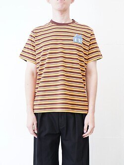 KHOKI MENS Hand-Embroidered Stripe T-Shirt IMAGE1