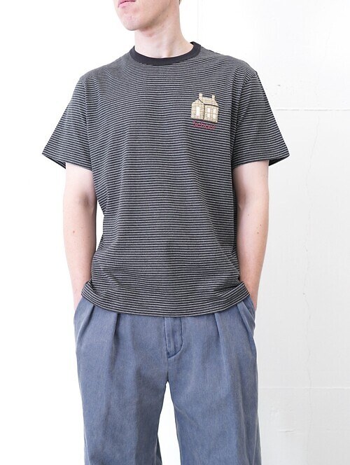Hand-Embroidered Stripe T-Shirt｜KHOKI MENS