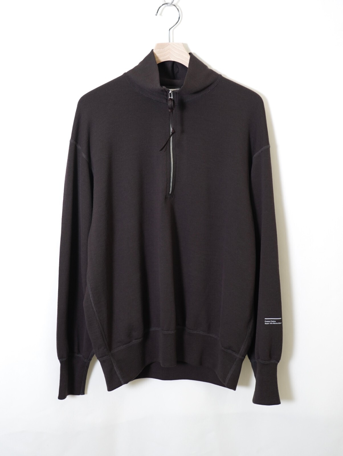 プロダクトトゥエルブ メンズ スーパー140s メリノウールハーフジップ 画像13