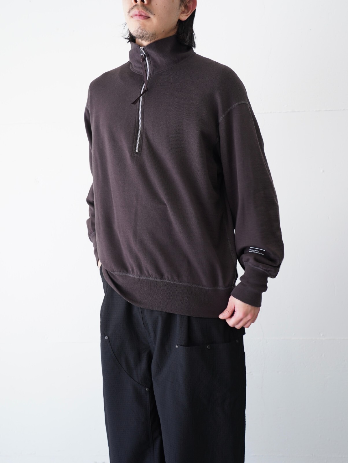 プロダクトトゥエルブ メンズ スーパー140s メリノウールハーフジップ 画像10