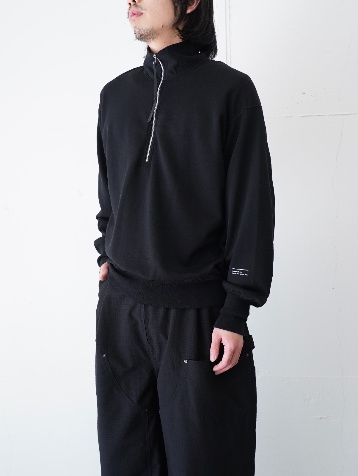プロダクトトゥエルブ メンズ スーパー140s メリノウールハーフジップ 画像1