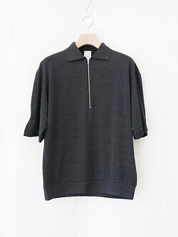 プロダクトトゥエルブ メンズ スーパー140s メリノウールショートスリーブハーフジップ 画像5