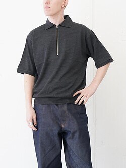 プロダクトトゥエルブ メンズ スーパー140s メリノウールショートスリーブハーフジップ 画像4