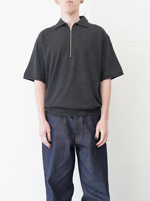 スーパー140s メリノウールショートスリーブハーフジップ｜プロダクトトゥエルブ メンズ