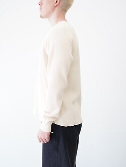 ワンダールーム・エッセ レディース & メンズ ワッフル ロングTシャツ 画像2