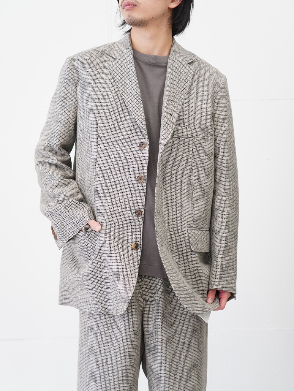 SEVEN BY SEVEN 男裝 5B LOOSE TAILORED JACKET ‐Heather Linen/Nylon*Wool crepe‐ 圖片1