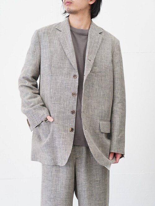 5B LOOSE TAILORED JACKET ‐Heather Linen/Nylon*Wool crepe‐｜SEVEN BY SEVEN 男裝