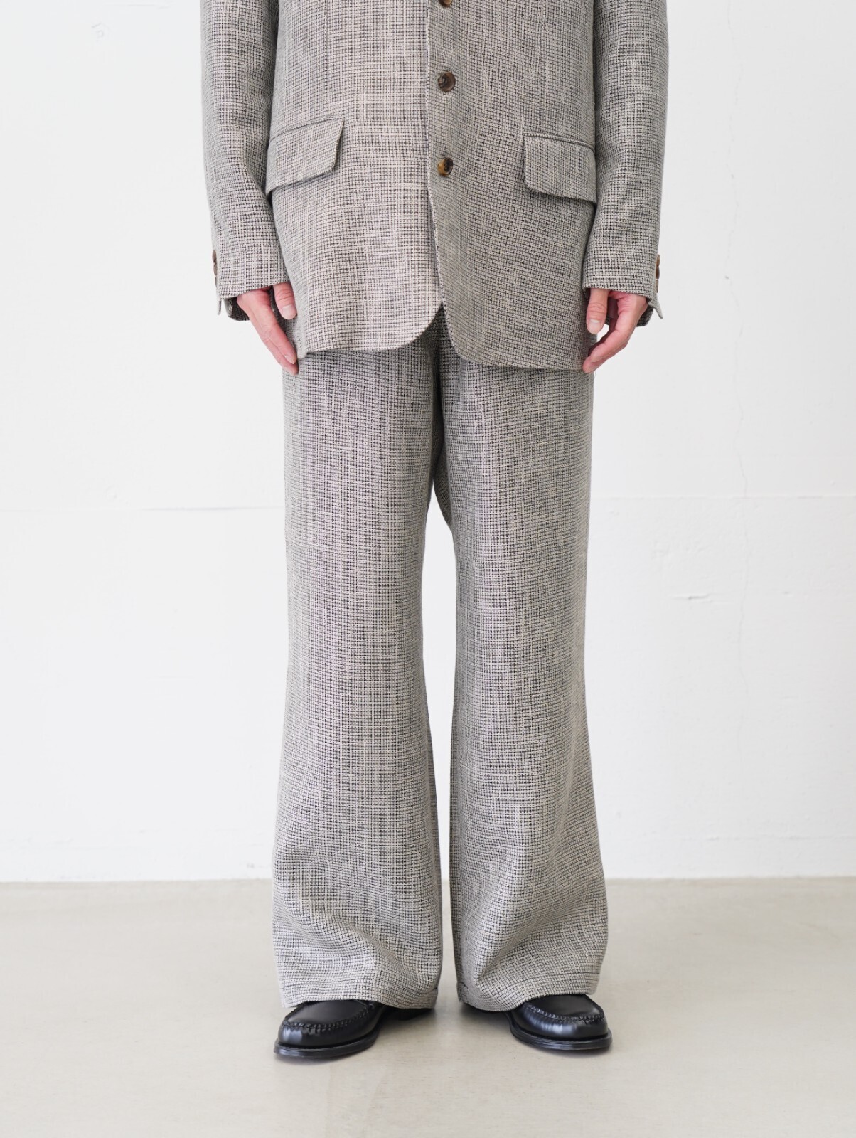 SEVEN BY SEVEN 男裝 WIDE EASY TROUSERS ‐Heather Linen/Nylon*Wool crepe‐ 圖片2