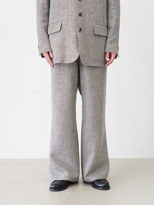 WIDE EASY TROUSERS ‐Heather Linen/Nylon*Wool crepe‐｜SEVEN BY SEVEN 男裝