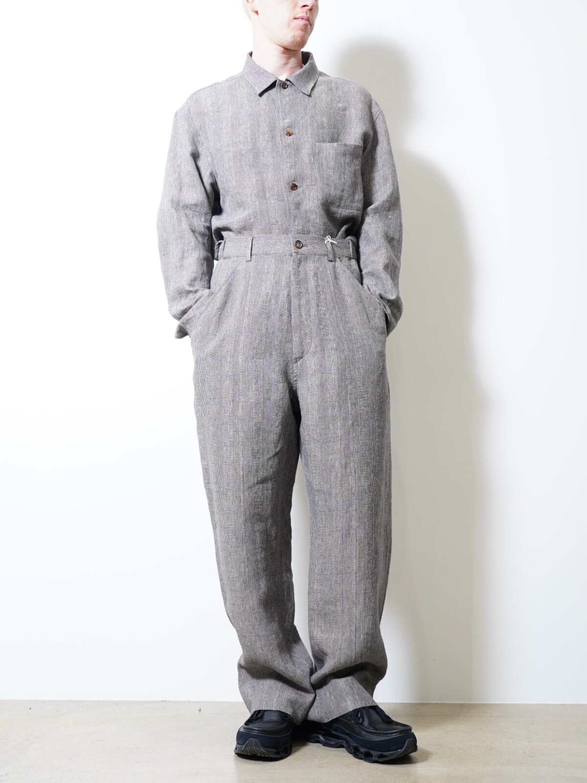 SEVEN BY SEVEN 男裝 SWITCHING EASY TROUSERS ‐Glen check Linen‐ 圖片7