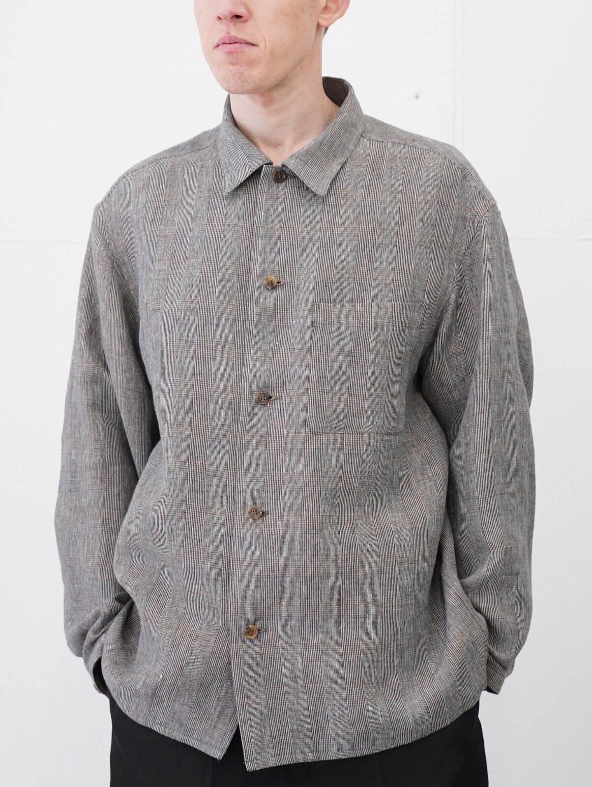 SEVEN BY SEVEN 男裝 SHIRTS JACKET ‐Glen check Linen‐ 圖片2