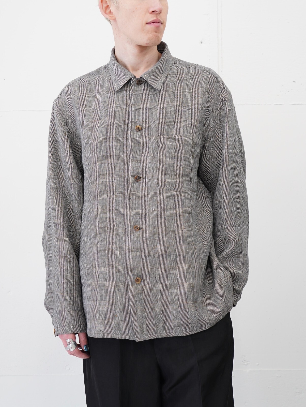 SEVEN BY SEVEN 男裝 SHIRTS JACKET ‐Glen check Linen‐ 圖片1