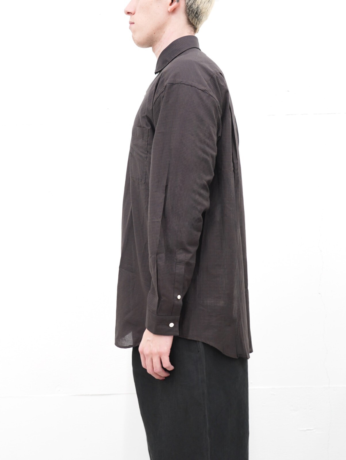 FUJI MENS COTTON SILK CHECK SHIRT IMAGE3