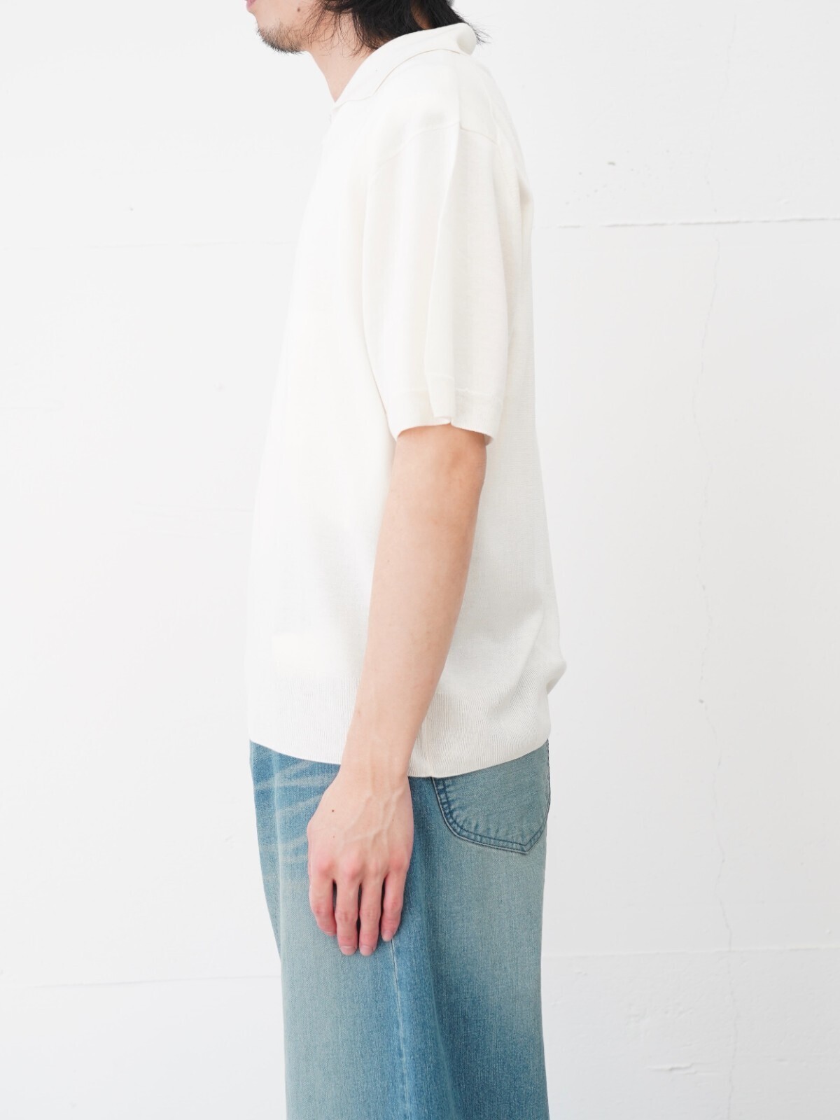 FUJI 남성 SILK CASHMERE S/S SKIPPER POLO 이미지3