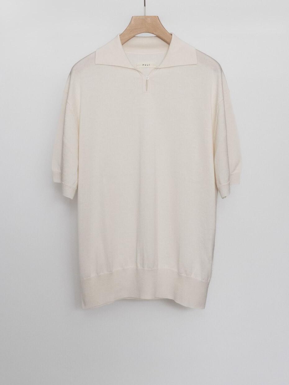 FUJI 남성 SILK CASHMERE S/S SKIPPER POLO 이미지6