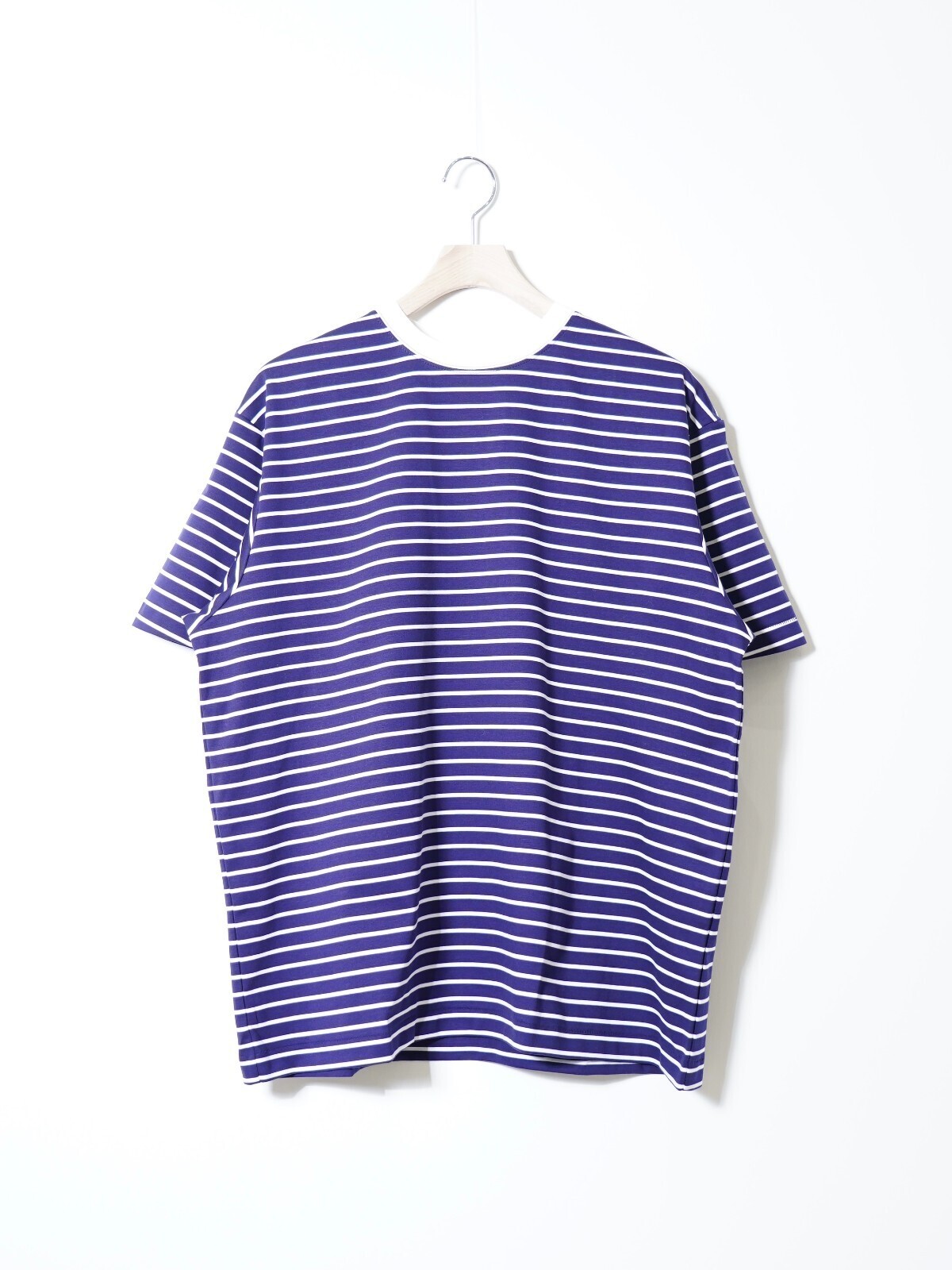 FUJI MENS SUPIMA COTTON BORDER S/S T-SHIRT IMAGE1