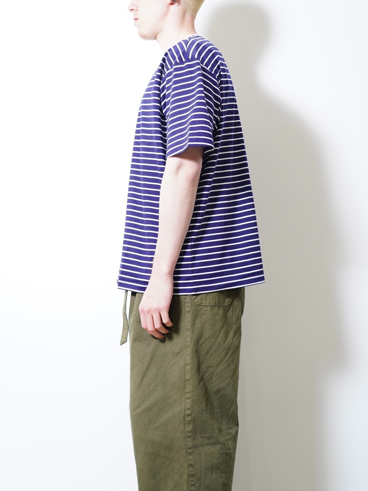 FUJI MENS SUPIMA COTTON BORDER S/S T-SHIRT IMAGE6