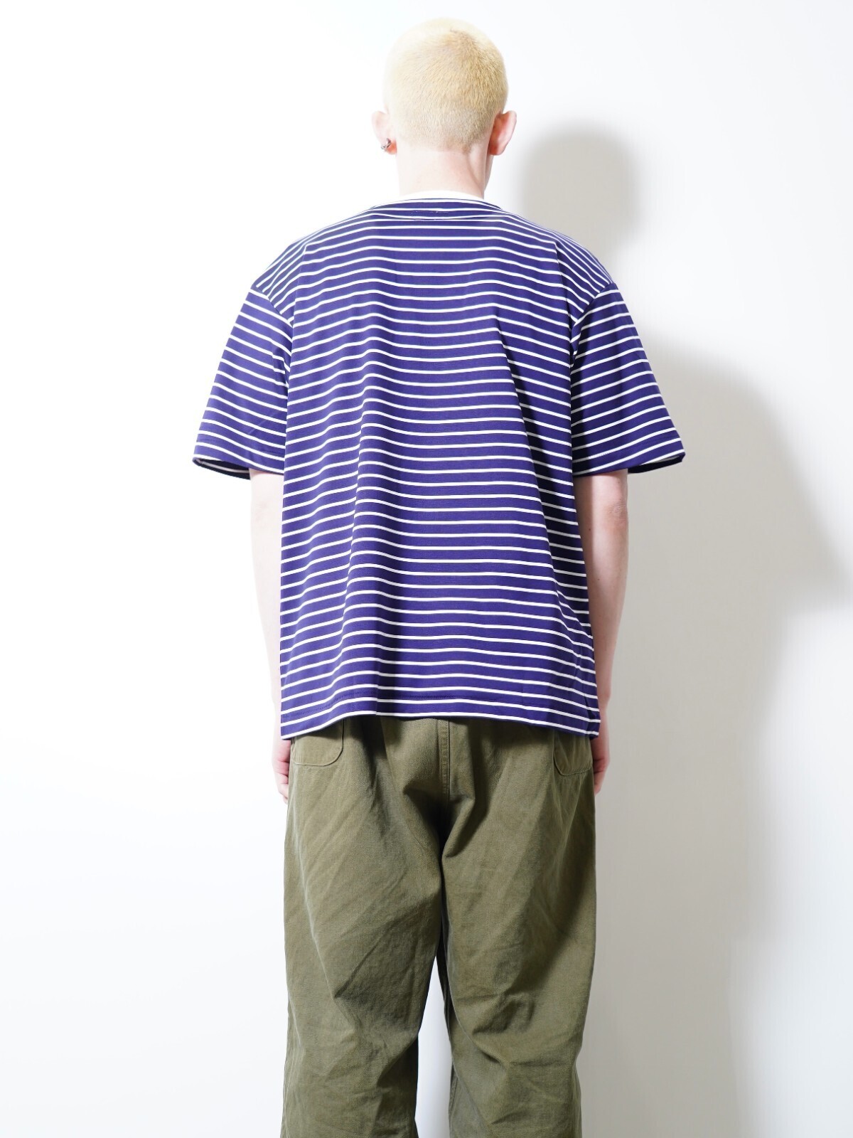 FUJI MENS SUPIMA COTTON BORDER S/S T-SHIRT IMAGE7