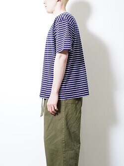 FUJI MENS SUPIMA COTTON BORDER S/S T-SHIRT IMAGE6