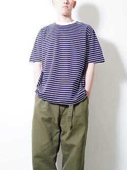 FUJI MENS SUPIMA COTTON BORDER S/S T-SHIRT IMAGE8