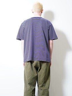 FUJI MENS SUPIMA COTTON BORDER S/S T-SHIRT IMAGE7