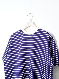 FUJI MENS SUPIMA COTTON BORDER S/S T-SHIRT IMAGE3