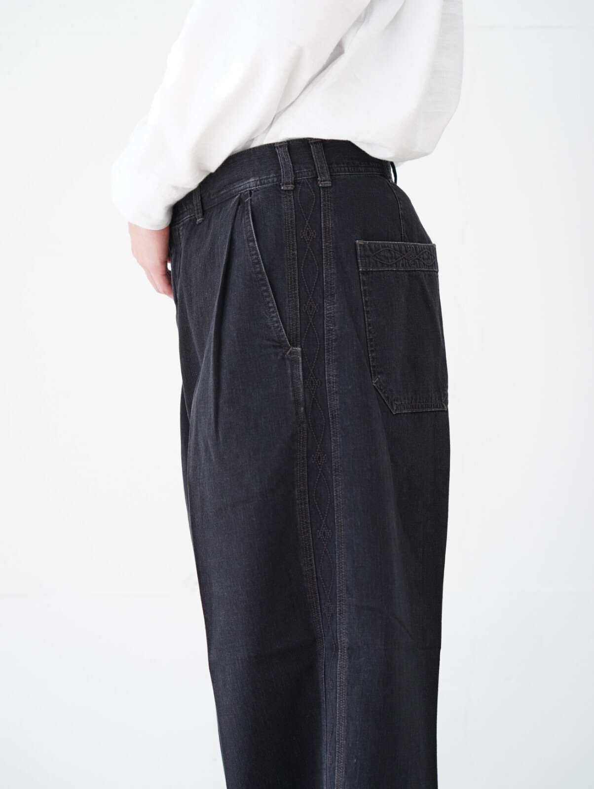 サルト メンズ ライトデニムエンブロイダリーワイドパンツ 画像17
