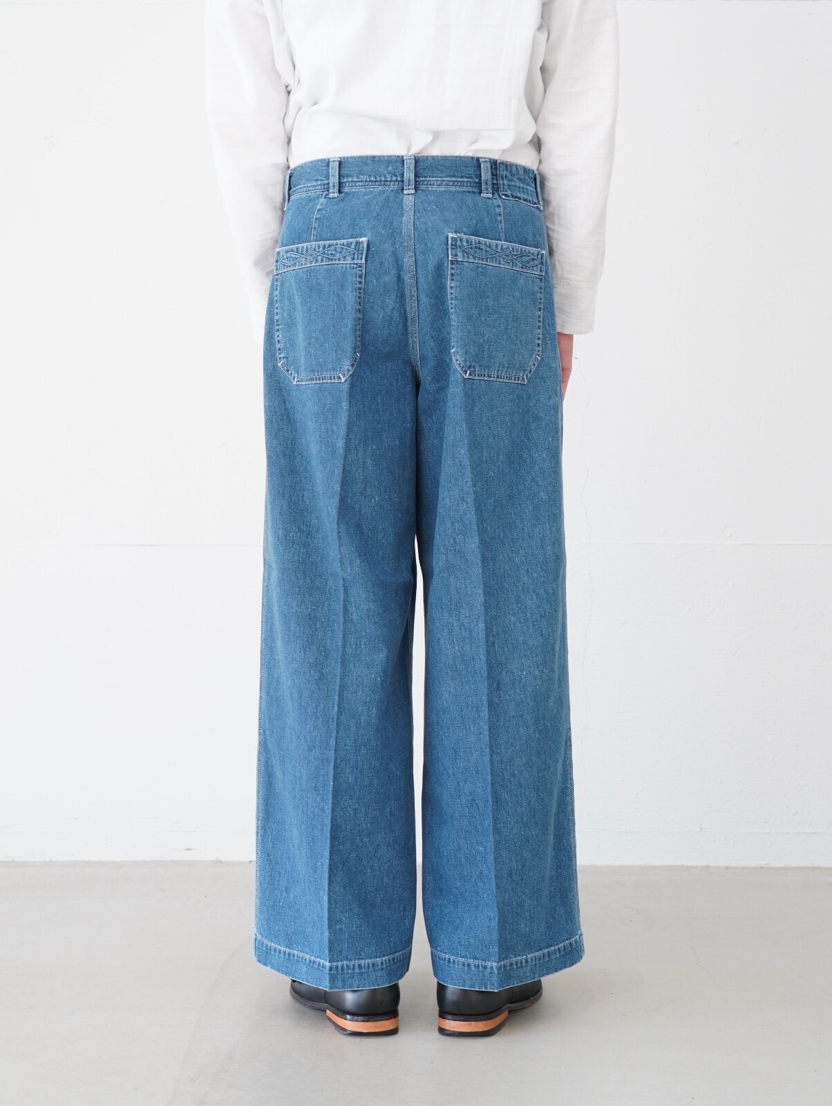 サルト メンズ ライトデニムエンブロイダリーワイドパンツ 画像4