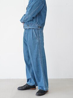 サルト メンズ ライトデニムエンブロイダリーワイドパンツ 画像1