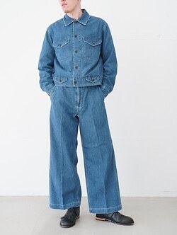 サルト メンズ ライトデニムエンブロイダリーワイドパンツ 画像5