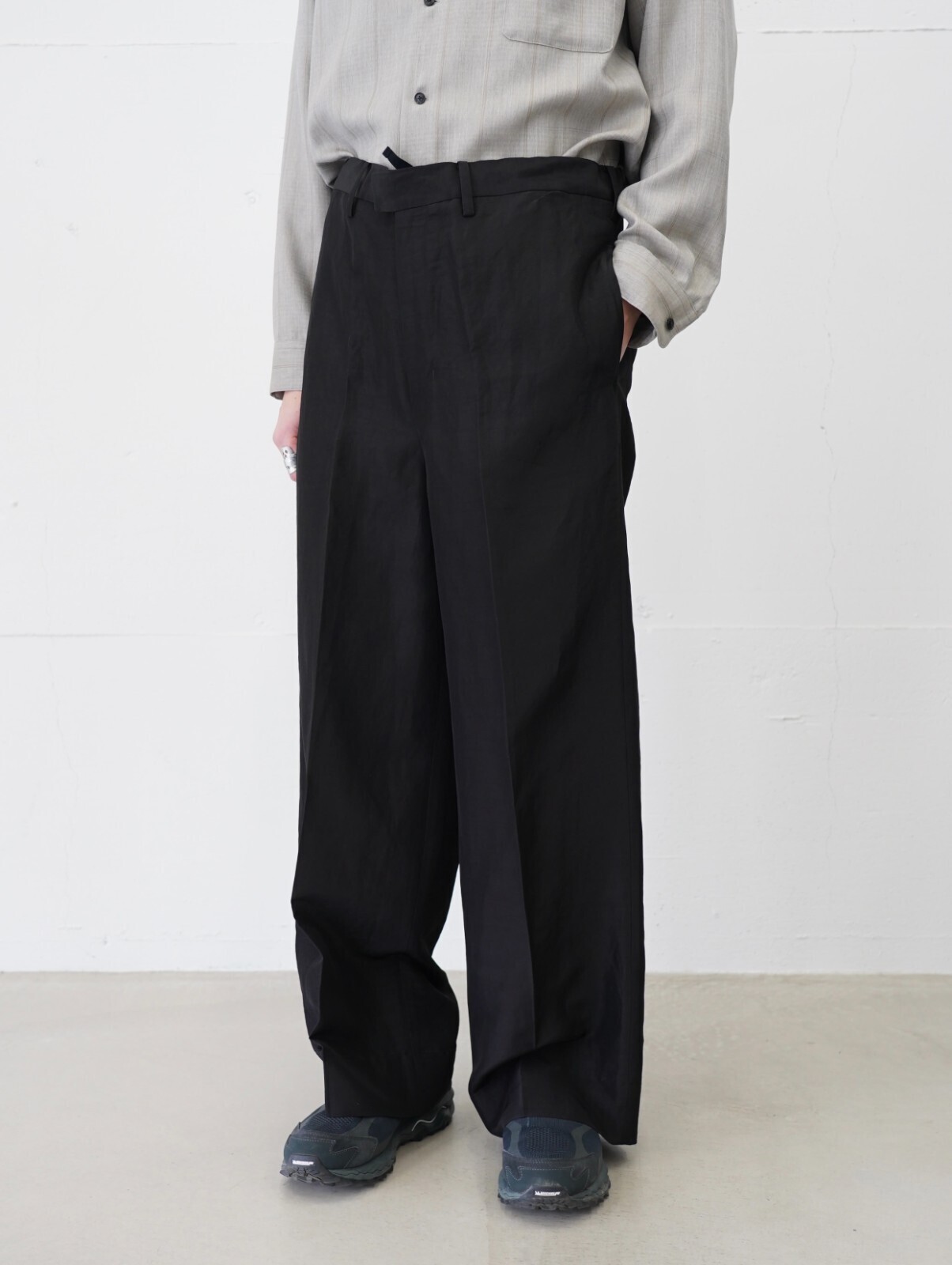 ノノット メンズ ドローコードワイドストレートトラウザーズ 画像3