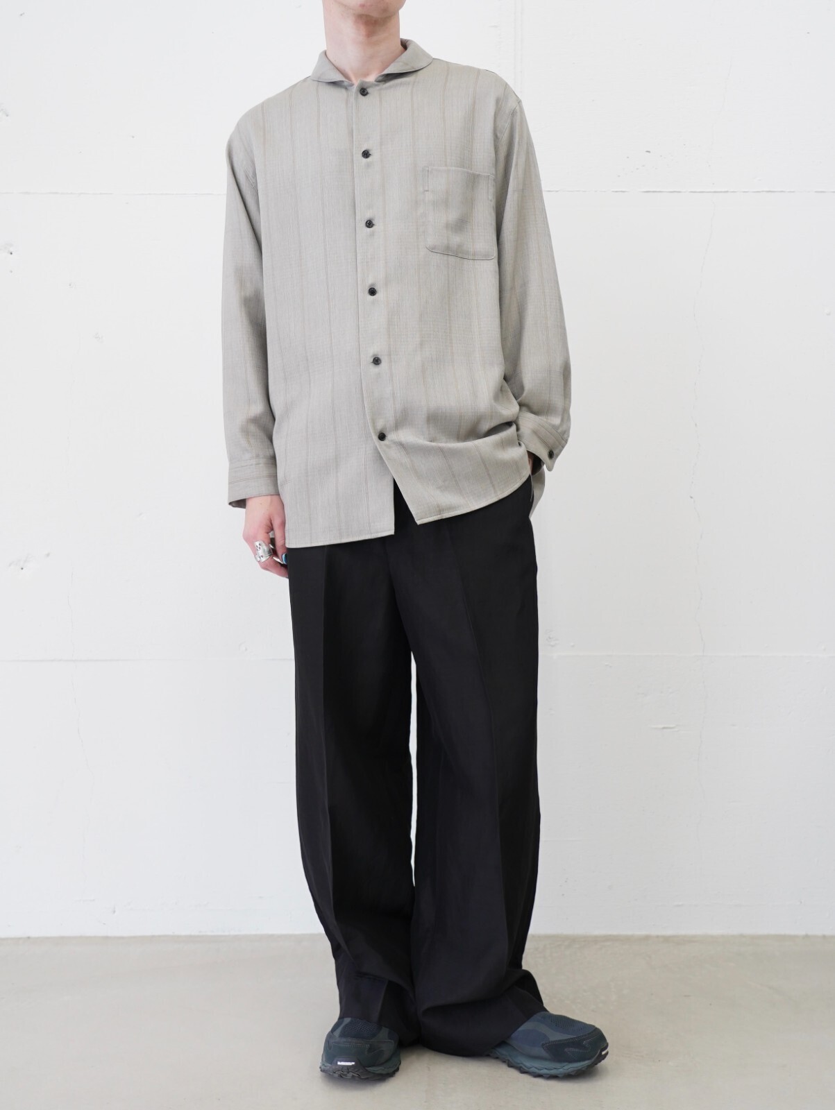 ノノット メンズ ドローコードワイドストレートトラウザーズ 画像7