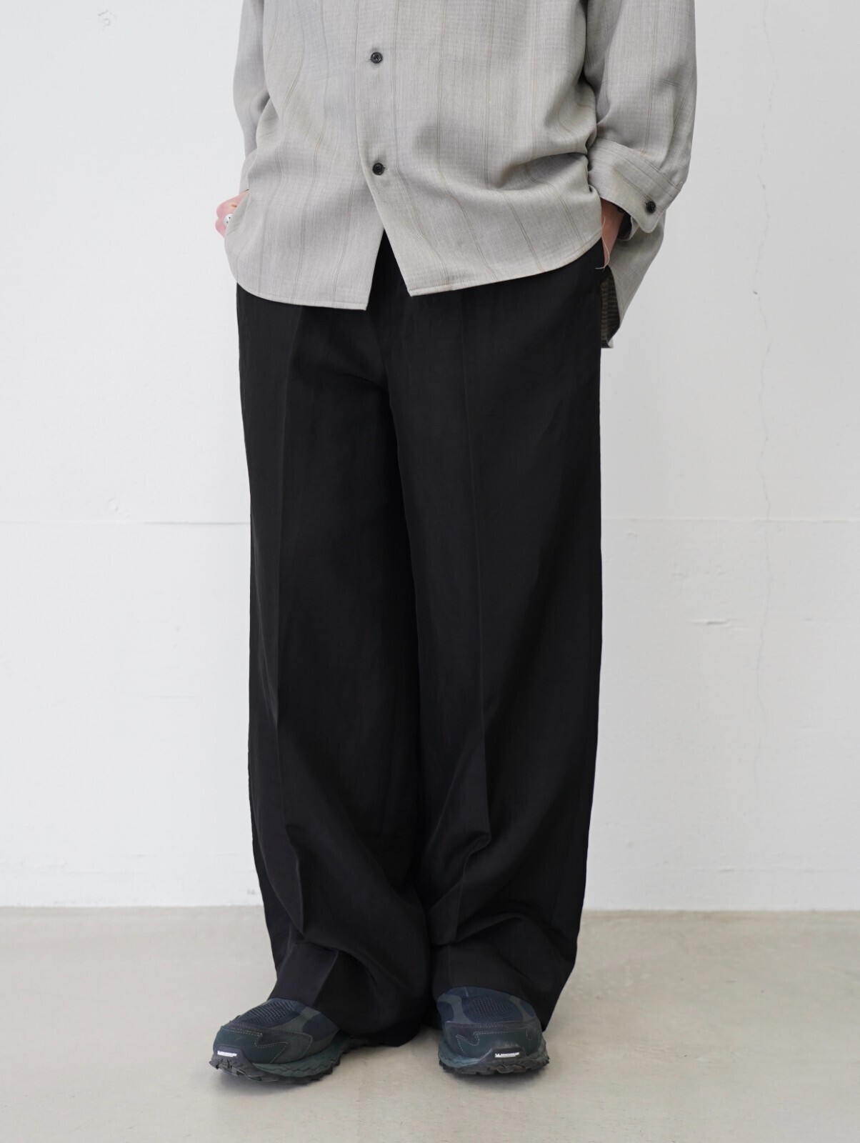 ノノット メンズ ドローコードワイドストレートトラウザーズ 画像2