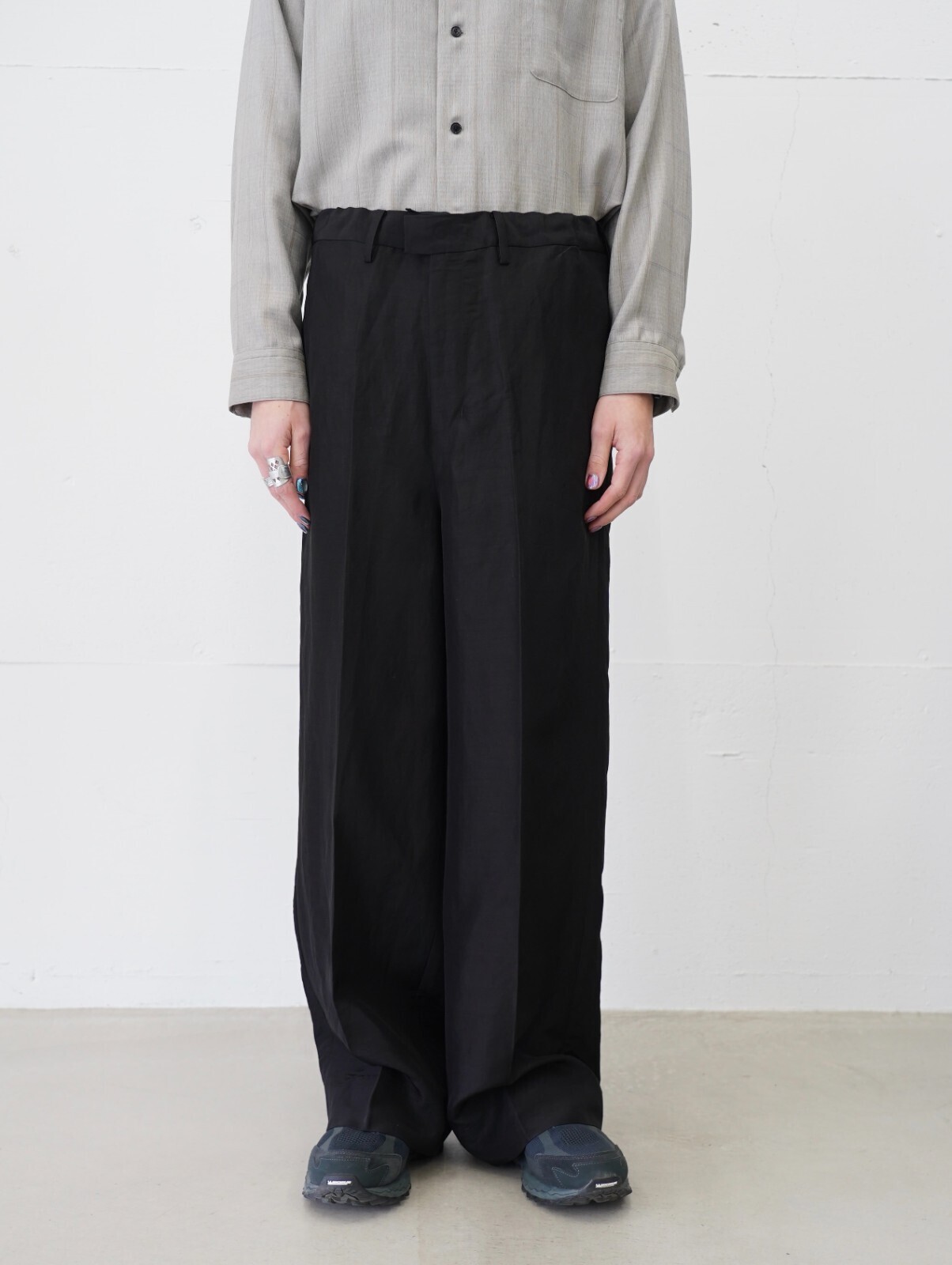 ノノット メンズ ドローコードワイドストレートトラウザーズ 画像4