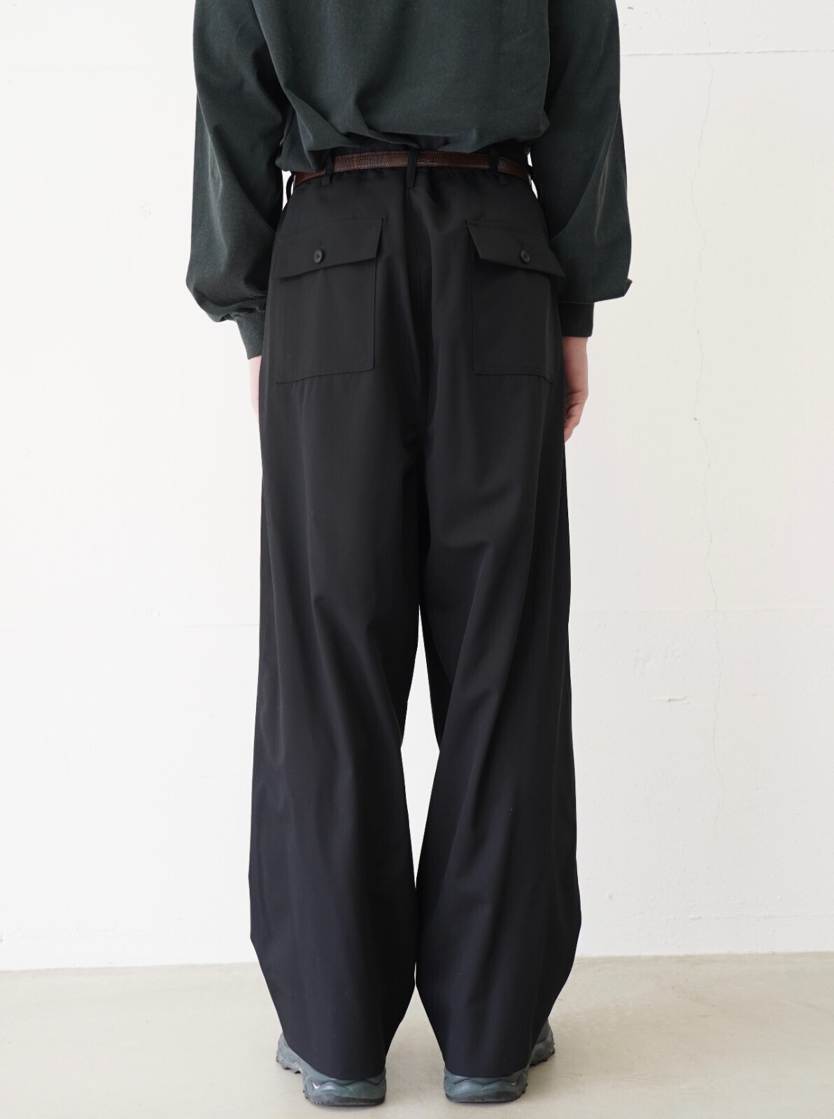nonnotte 男士 2-Tuck Draw Cord Wide Trousers 图片8