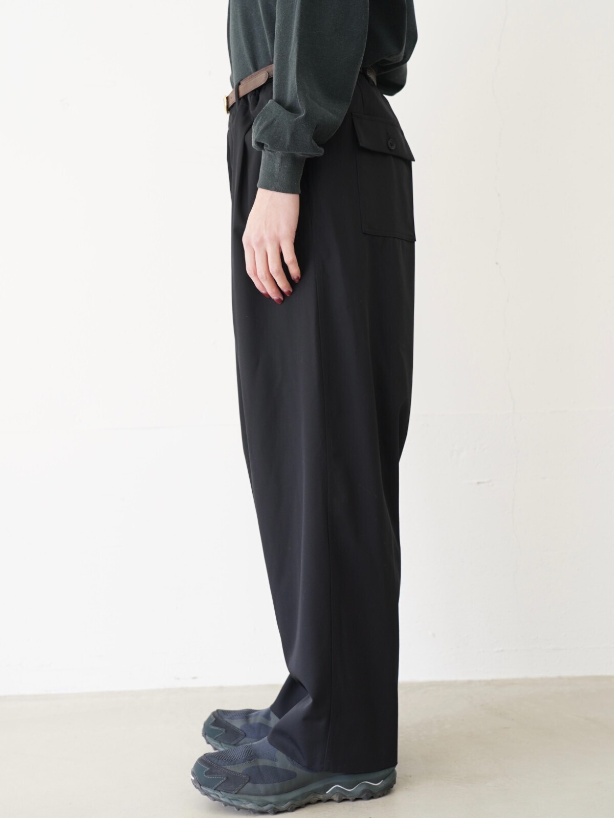 nonnotte 男士 2-Tuck Draw Cord Wide Trousers 图片7