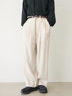 nonnotte 男士 2-Tuck Draw Cord Wide Trousers 图片1