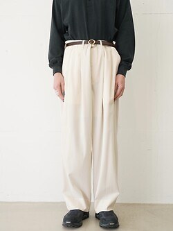 nonnotte 男士 2-Tuck Draw Cord Wide Trousers 图片2