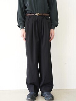nonnotte 男士 2-Tuck Draw Cord Wide Trousers 图片6