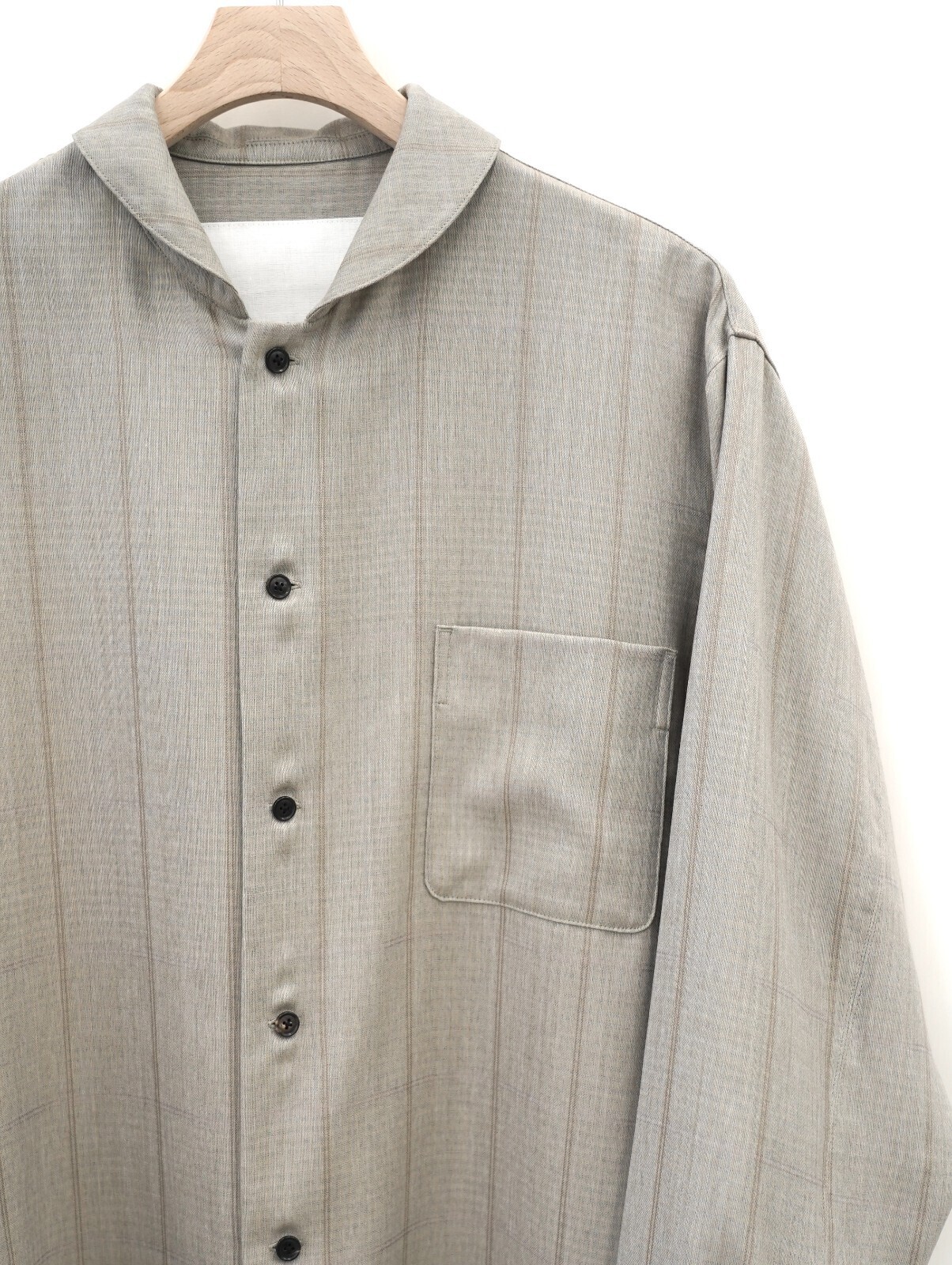 ノノット メンズ ミニマムショールカラーオーバーサイズシャツ 画像9