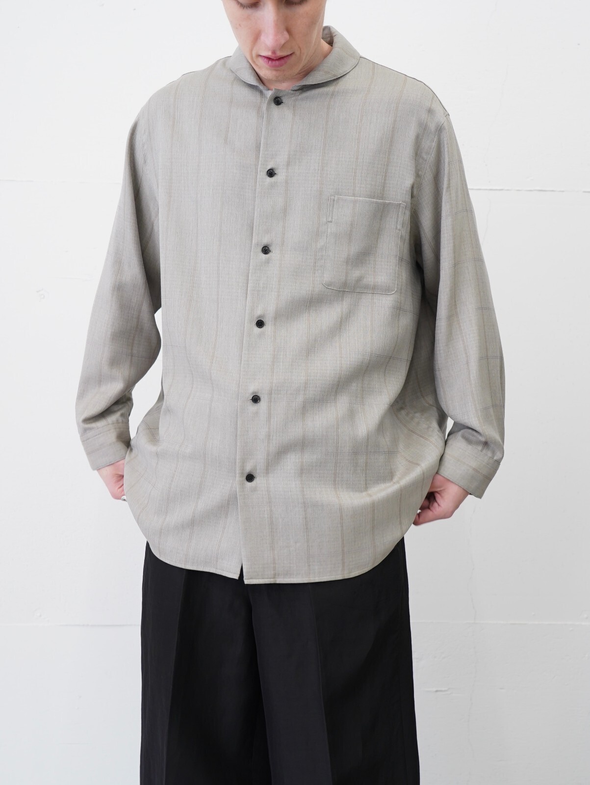 ノノット メンズ ミニマムショールカラーオーバーサイズシャツ 画像2