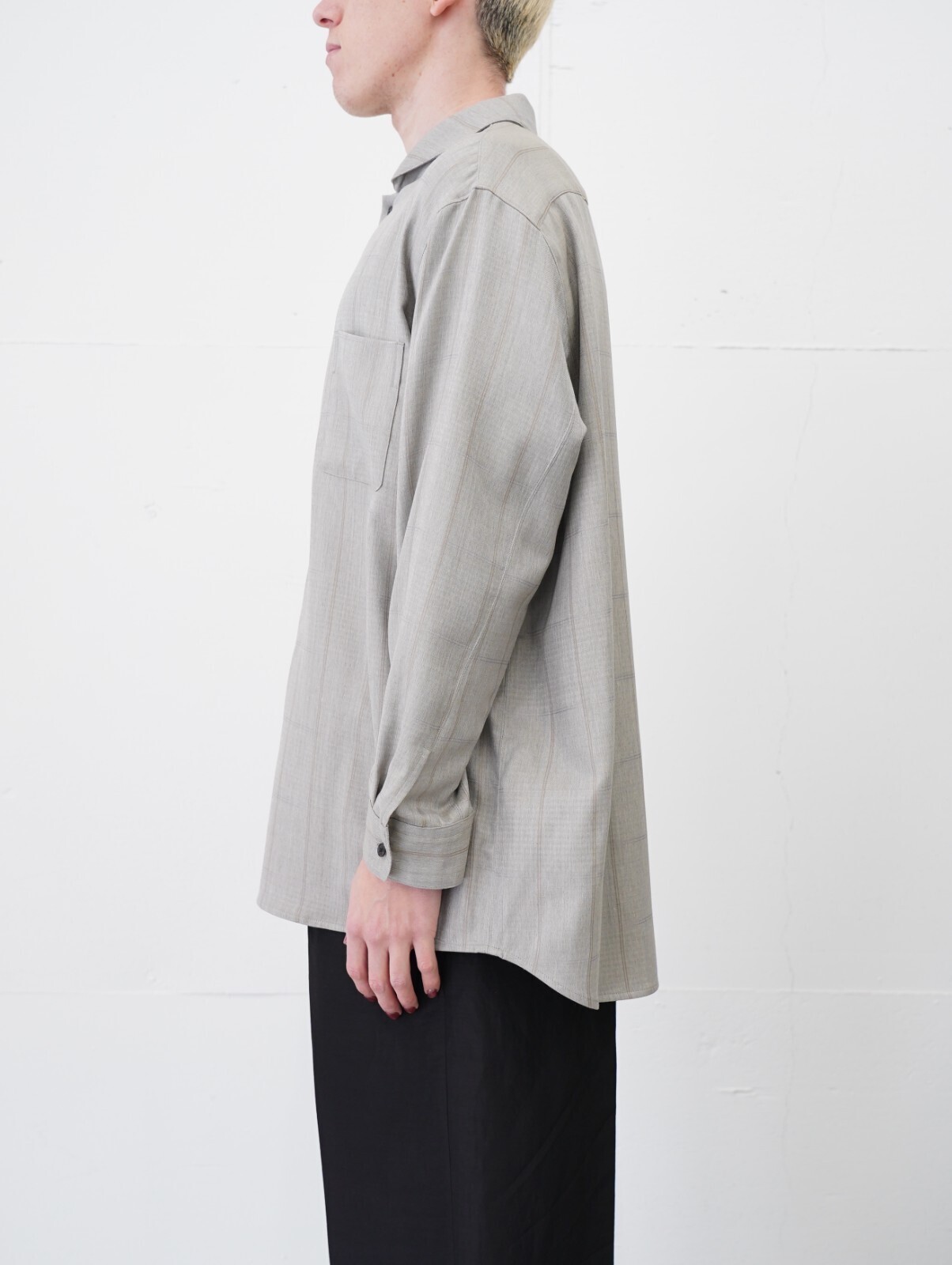ノノット メンズ ミニマムショールカラーオーバーサイズシャツ 画像4