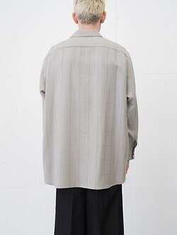 ノノット メンズ ミニマムショールカラーオーバーサイズシャツ 画像5